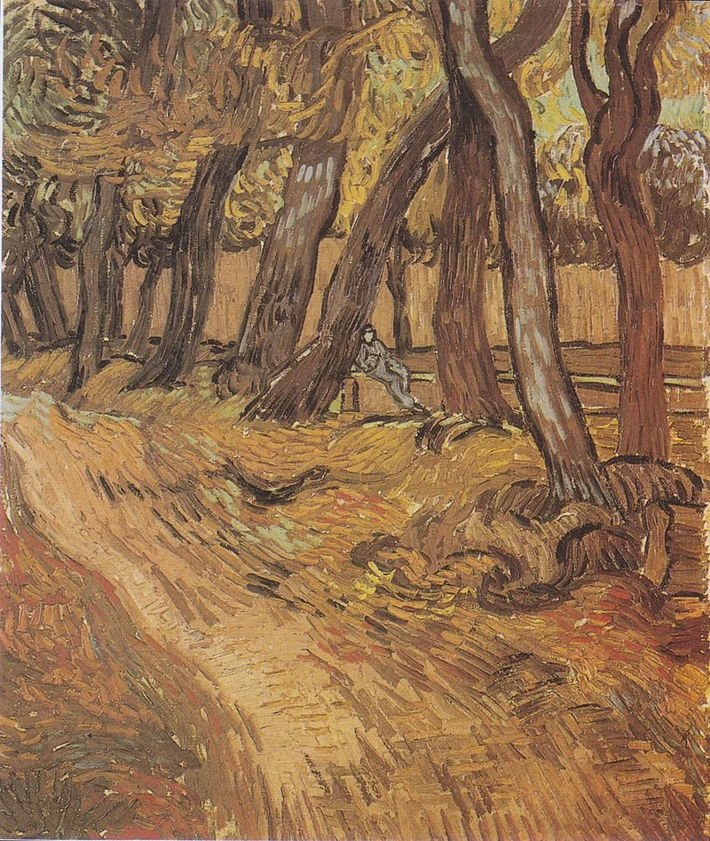  78-Vincent van Gogh-Giardino dell'ospedale Saint-Paul con figura - Kröller-Müller Museum, Otterlo 